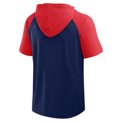 Boston Red Sox Logo Athletic Prime Raglan Short Sleeve Hoodie T-Shirt Outlet