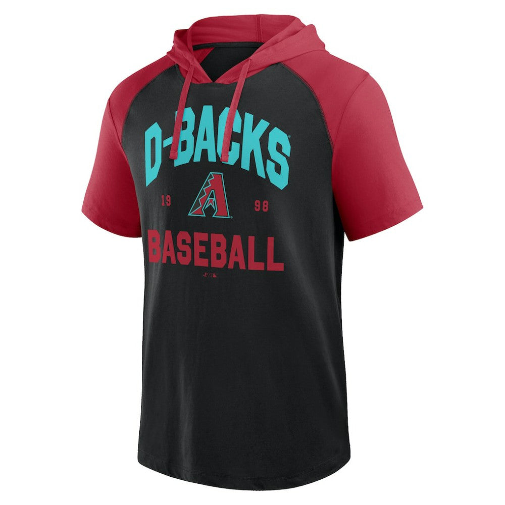 Arizona Diamondbacks Logo Athletic Prime Raglan Short Sleeve Hoodie T-Shirt Outlet