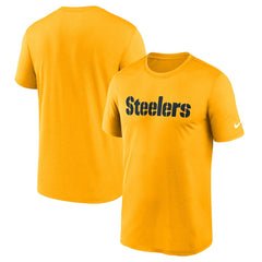 Pittsburgh Steelers Primetime Legend Wordmark Performance T-Shirt - Gold - Nike
