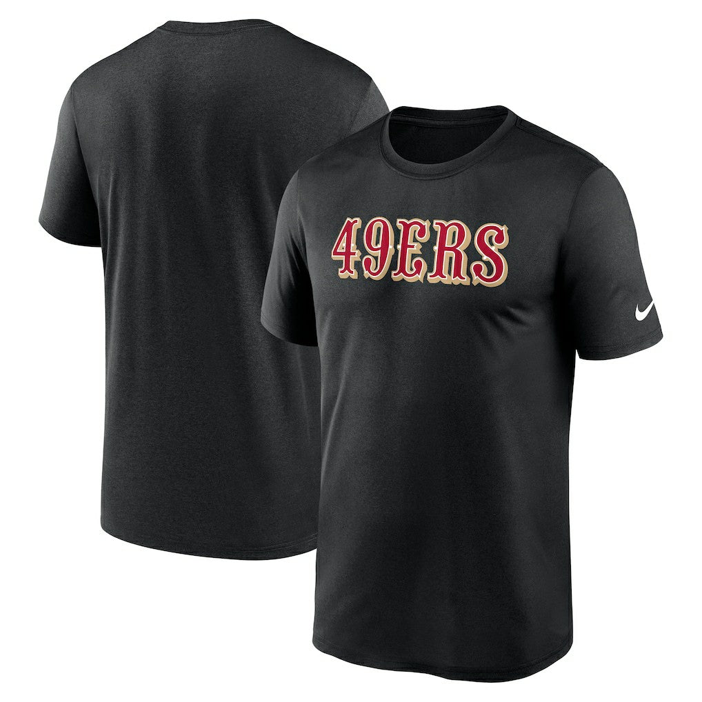 San Francisco 49ers Primetime Legend Wordmark Performance T-Shirt - Black - Nike