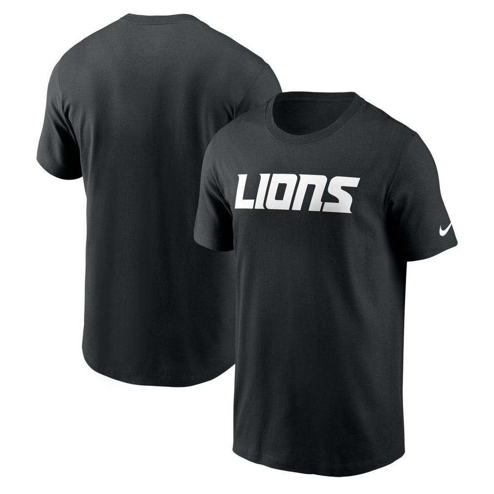 Detroit Lions Primetime Wordmark Essential T-Shirt - Black - Nike
