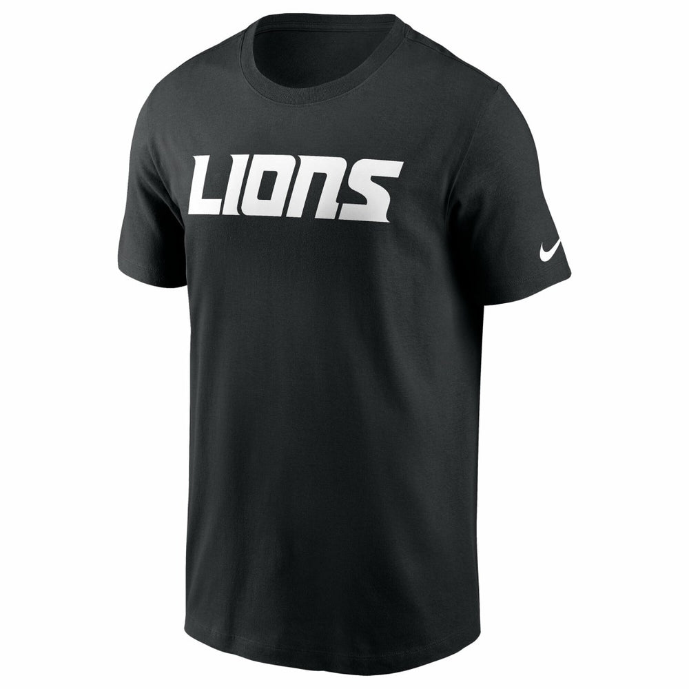 Detroit Lions Primetime Wordmark Essential T-Shirt - Black - Nike