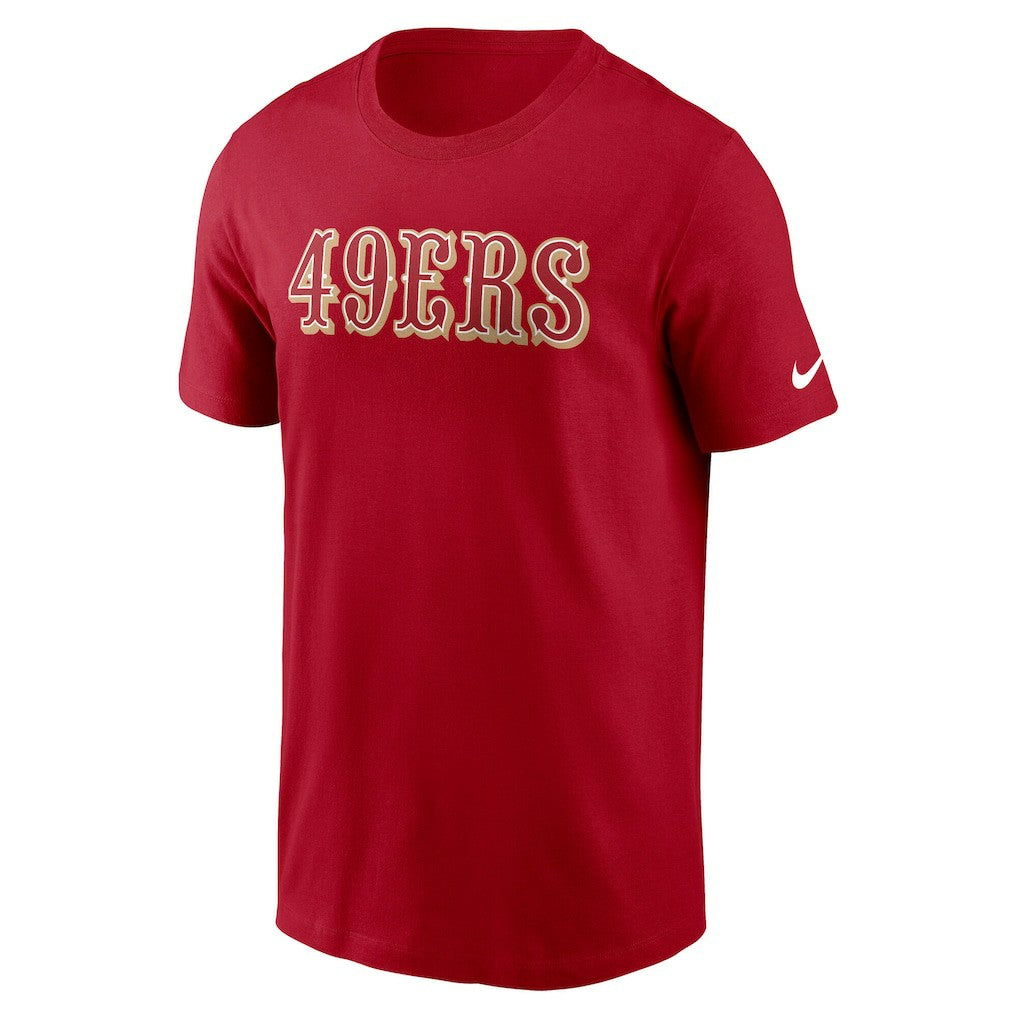 San Francisco 49ers Primetime Wordmark Essential T-Shirt - Scarlet - Nike