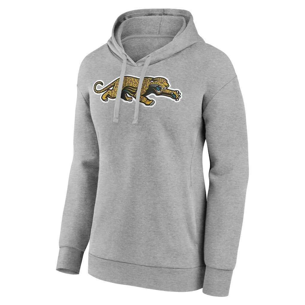 Jacksonville Jaguars Women's Classic Logo Pullover Hoodie - Gray - NFL