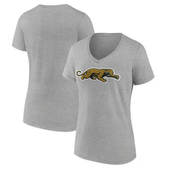 Jacksonville Jaguars Women's Classic Logo V-Neck T-Shirt - Gray - NFL