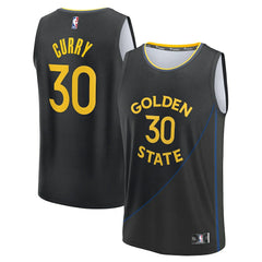 Fanatics Stephen Curry Golden State Warriors Youth Fast Break Replica Player Jersey Statement Editi- Black