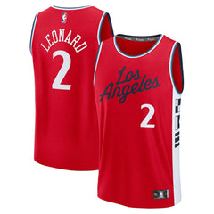 Fanatics Kawhi Leonard LA Clippers Fast Break Replica Player Jersey Statement Edition Red