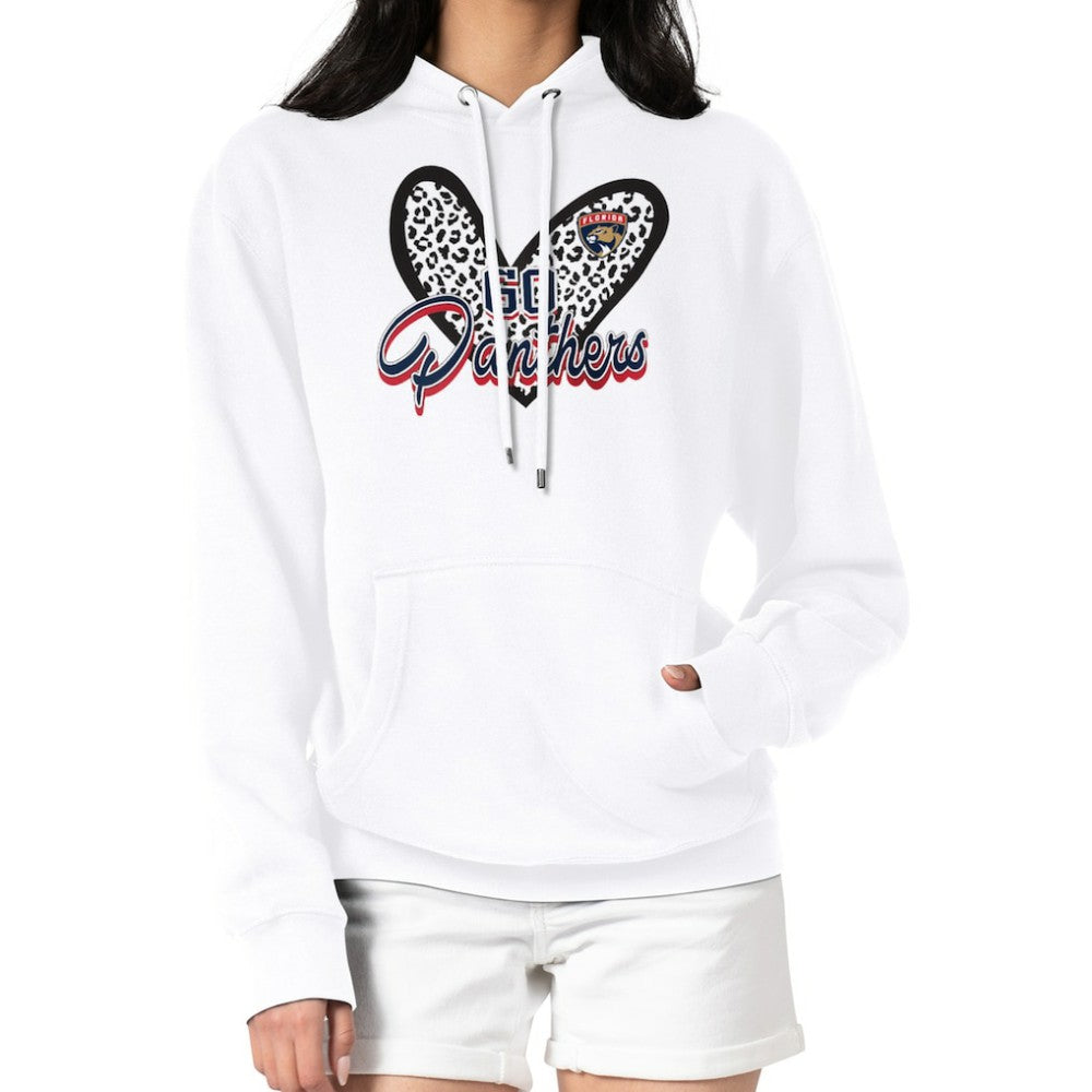 Florida Panthers G-III 4Her by Carl Banks Women's Animal Print Heart Fleece Pullover Hoodie - White | NHL discount