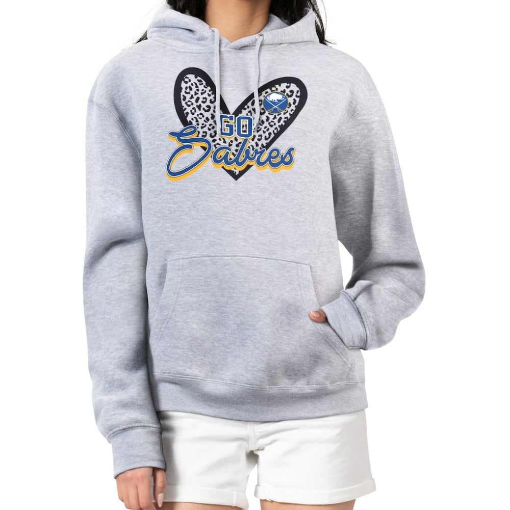Buffalo Sabres G-III 4Her by Carl Banks Women's Animal Print Heart Fleece Pullover Hoodie - Heather Gray | NHL discount