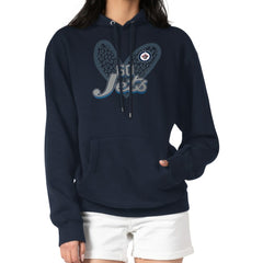 Winnipeg Jets G-III 4Her by Carl Banks Women's Animal Print Heart Fleece Pullover Hoodie - Navy | NHL sale