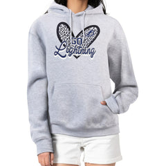Tampa Bay Lightning G-III 4Her by Carl Banks Women's Animal Print Heart Fleece Pullover Hoodie - Heather Gray | NHL Clearance