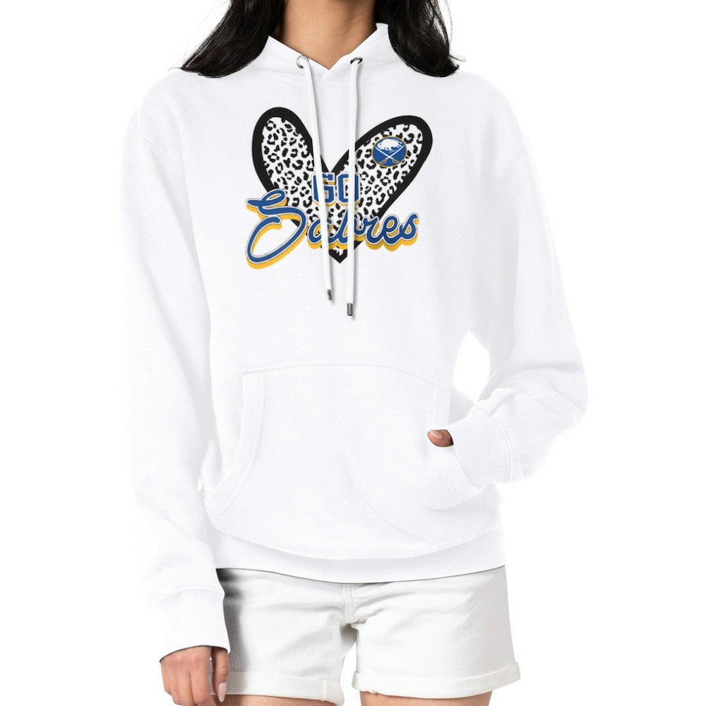 Buffalo Sabres G-III 4Her by Carl Banks Women's Animal Print Heart Fleece Pullover Hoodie - White | NHL online