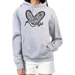 Los Angeles Kings G-III 4Her by Carl Banks Women's Animal Print Heart Fleece Pullover Hoodie - Heather Gray | NHL on sale