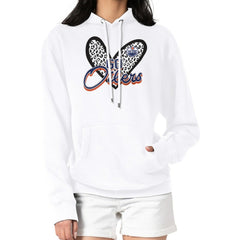 Edmonton Oilers G-III 4Her by Carl Banks Women's Animal Print Heart Fleece Pullover Hoodie - White | NHL Lifestyle