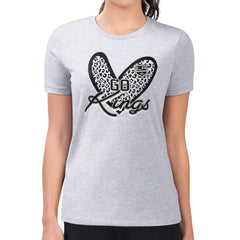 Los Angeles Kings G-III 4Her by Carl Banks Women's Super-Slim Fit Lightweight Animal Print Heart T-Shirt - Heather Gray | NHL sale