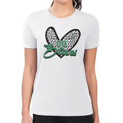 Dallas Stars G-III 4Her by Carl Banks Women's Super-Slim Fit Lightweight Animal Print Heart T-Shirt - White | NHL near me