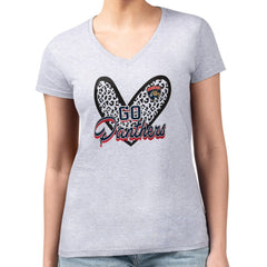 Florida Panthers G-III 4Her by Carl Banks Women's Super-Slim Fit Lightweight Animal Print Heart V-Neck T-Shirt - Heather Gray | NHL discount