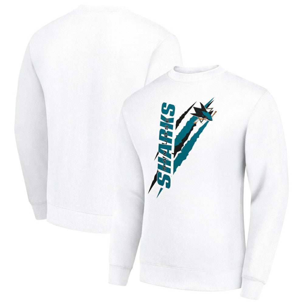 San Jose Sharks Starter Color Scratch Pullover Sweatshirt - White | NHL near me