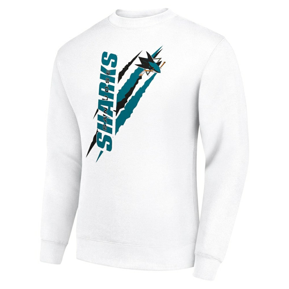 San Jose Sharks Starter Color Scratch Pullover Sweatshirt - White | NHL near me