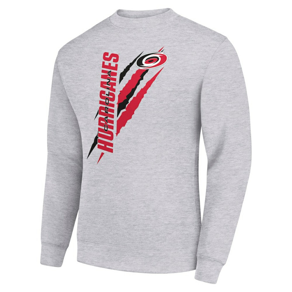 Carolina Hurricanes Starter Color Scratch Pullover Sweatshirt - Heather Gray | NHL Lifestyle