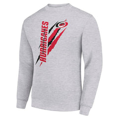 Carolina Hurricanes Starter Color Scratch Pullover Sweatshirt - Heather Gray | NHL Lifestyle