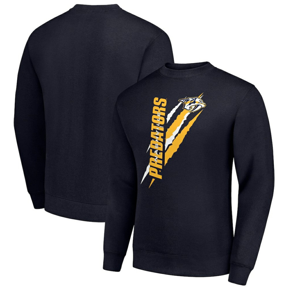 Nashville Predators Starter Color Scratch Pullover Sweatshirt - Navy | NHL Clearance