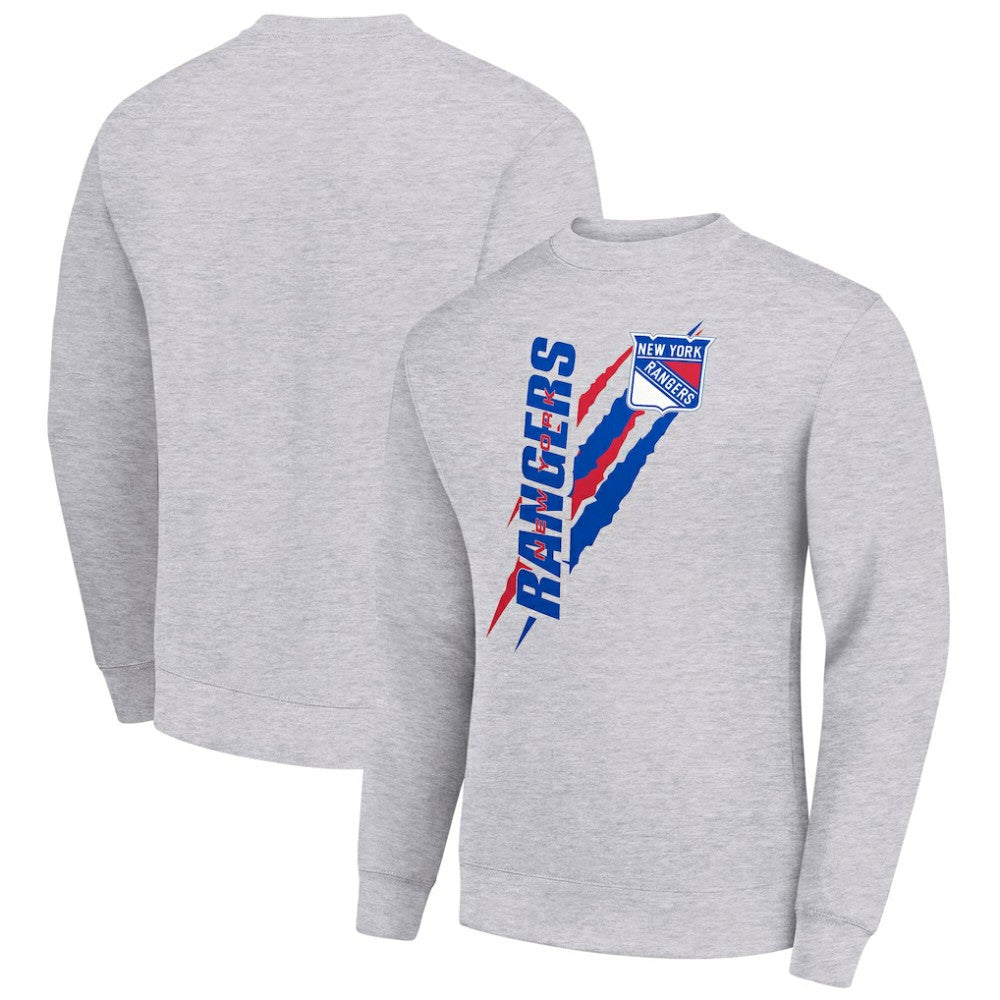 New York Rangers Starter Color Scratch Pullover Sweatshirt - Heather Gray | NHL online
