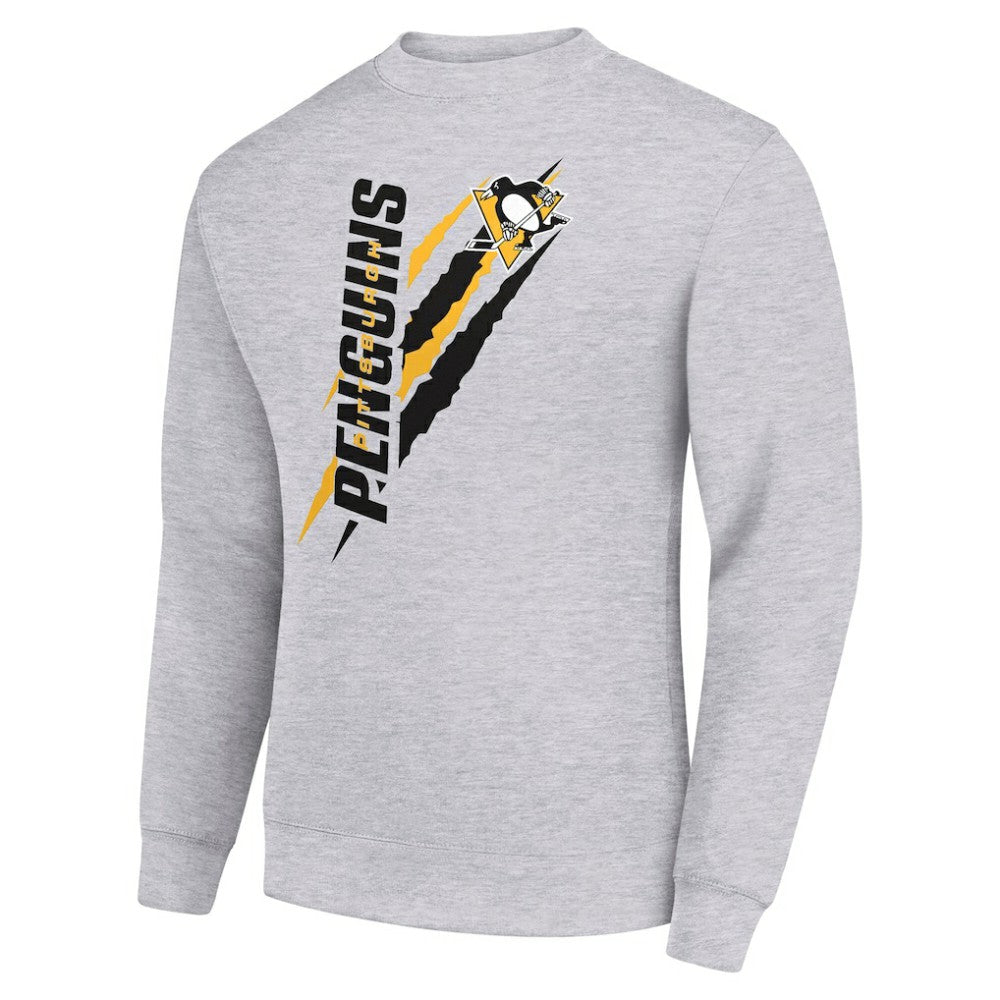 Pittsburgh Penguins Starter Color Scratch Pullover Sweatshirt - Heather Gray | NHL Clearance