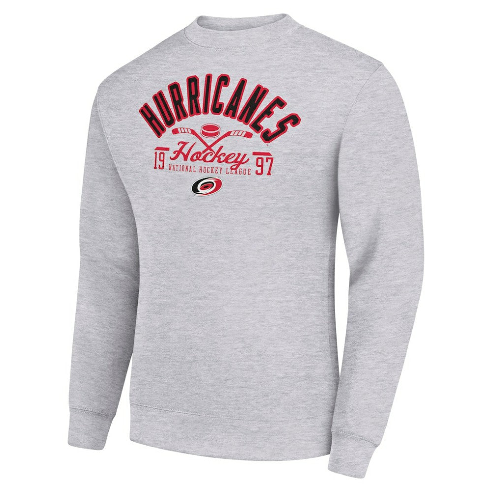 Carolina Hurricanes Starter Stick And Puck Logo Fleece Pullover Sweatshirt - Heather Gray | NHL on sale