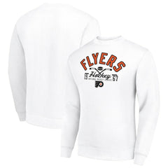 Philadelphia Flyers Starter Stick And Puck Logo Fleece Pullover Sweatshirt - White | NHL discount