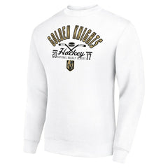 Vegas Golden Knights Starter Stick And Puck Logo Fleece Pullover Sweatshirt - White | NHL online