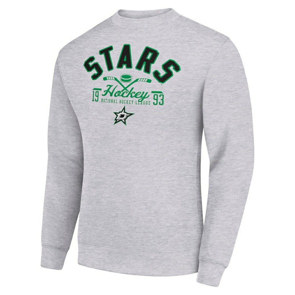 Dallas Stars Starter Stick And Puck Logo Fleece Pullover Sweatshirt - Heather Gray | NHL discount