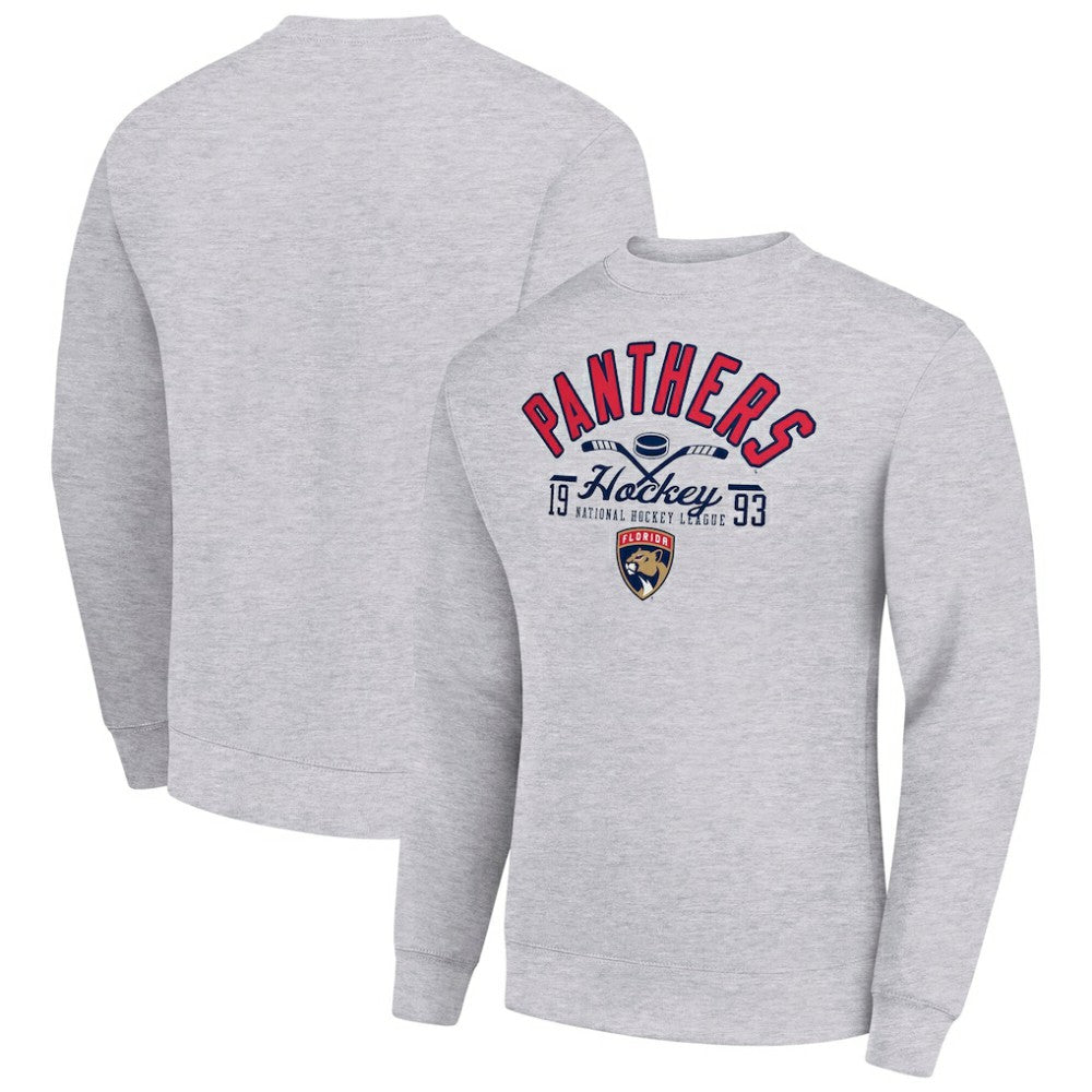 Florida Panthers Starter Stick And Puck Logo Fleece Pullover Sweatshirt - Heather Gray | NHL online