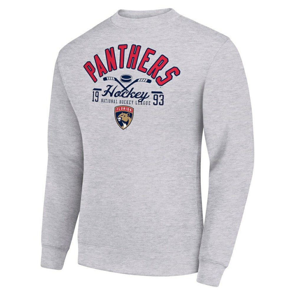 Florida Panthers Starter Stick And Puck Logo Fleece Pullover Sweatshirt - Heather Gray | NHL online