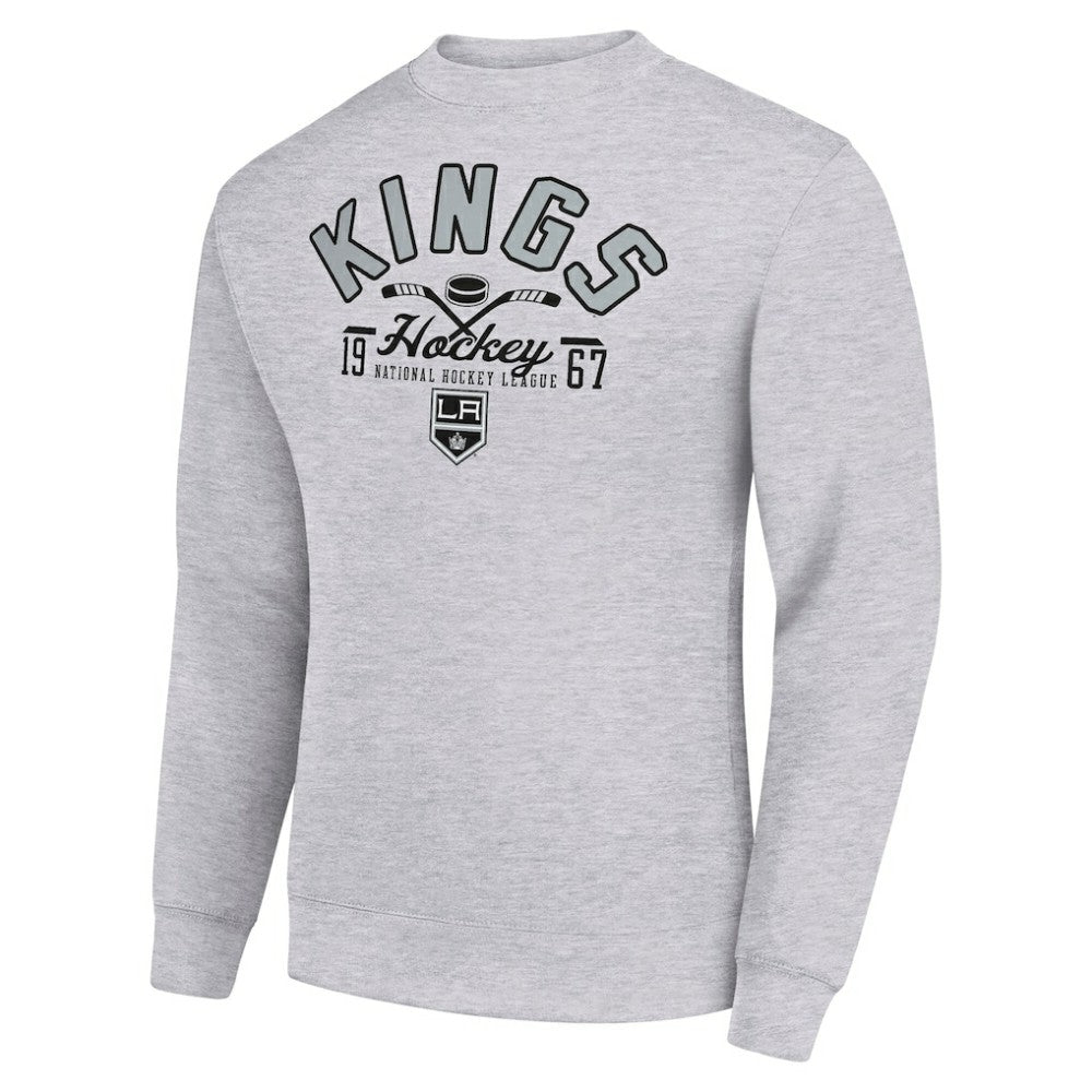 Los Angeles Kings Starter Stick And Puck Logo Fleece Pullover Sweatshirt - Heather Gray | NHL sale