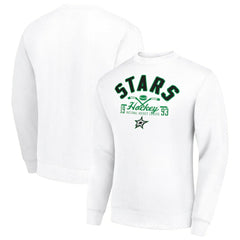 Dallas Stars Starter Stick And Puck Logo Fleece Pullover Sweatshirt - White | NHL sale