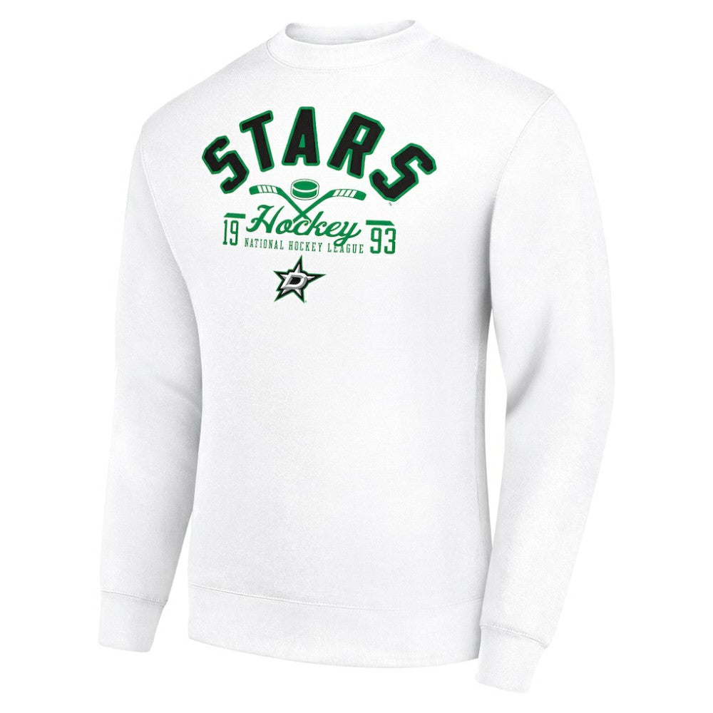 Dallas Stars Starter Stick And Puck Logo Fleece Pullover Sweatshirt - White | NHL sale