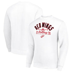Detroit Red Wings Starter Stick And Puck Logo Fleece Pullover Sweatshirt - White | NHL sale