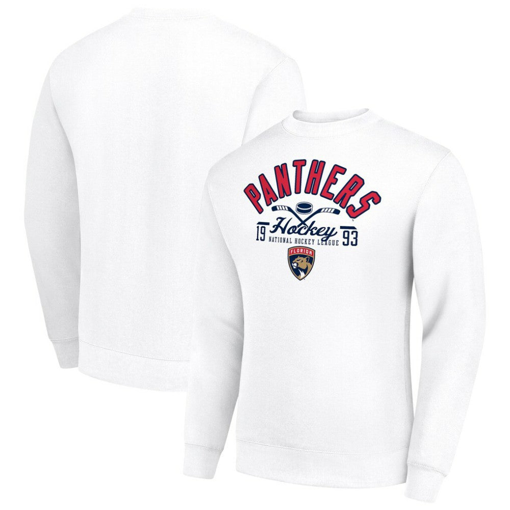 Florida Panthers Starter Stick And Puck Logo Fleece Pullover Sweatshirt - White | NHL online