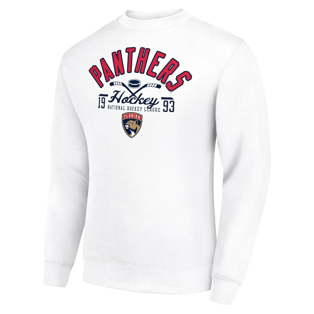 Florida Panthers Starter Stick And Puck Logo Fleece Pullover Sweatshirt - White | NHL online