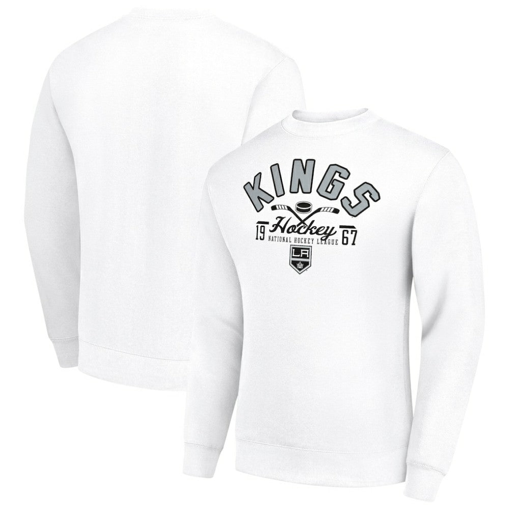 Los Angeles Kings Starter Stick And Puck Logo Fleece Pullover Sweatshirt - White | NHL sale
