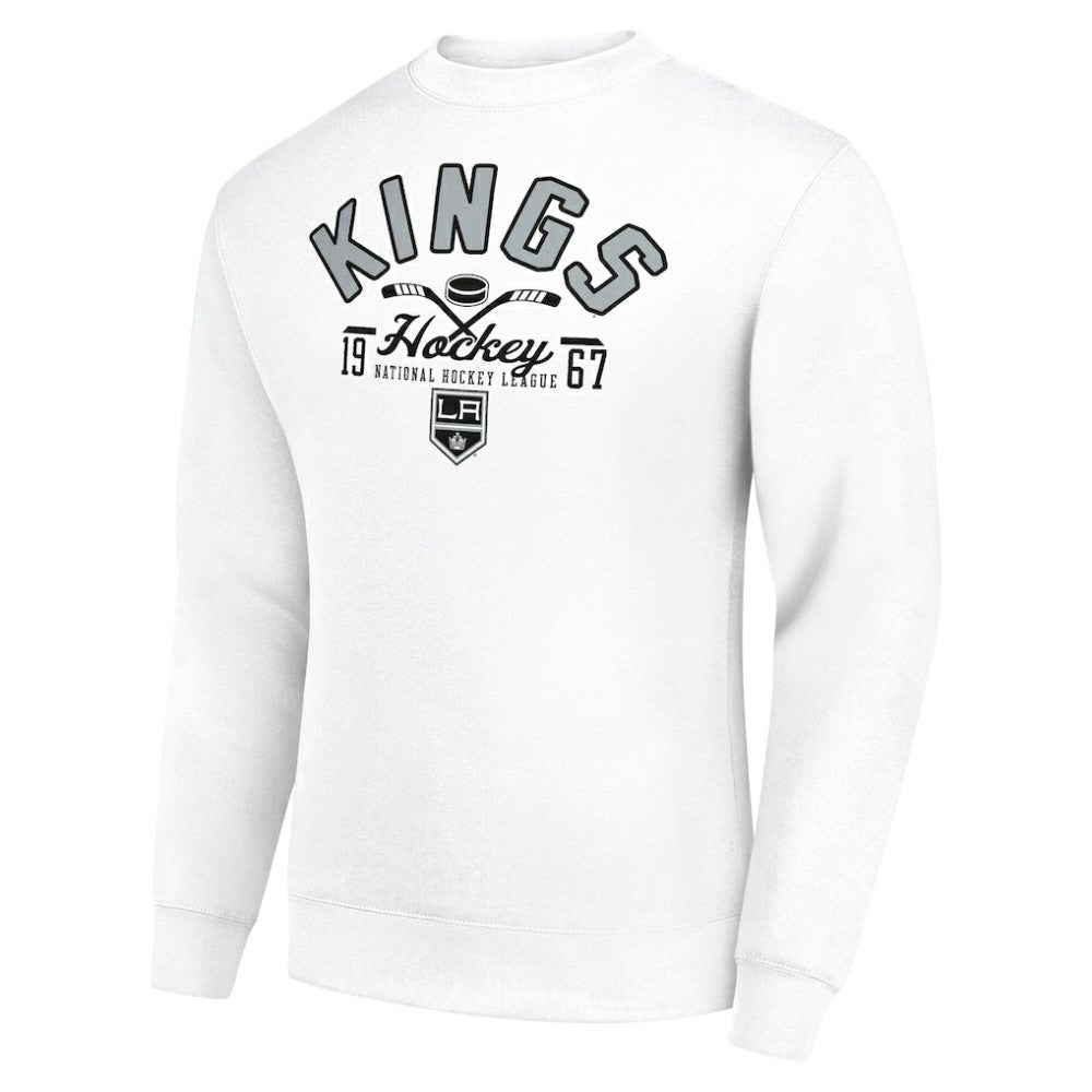 Los Angeles Kings Starter Stick And Puck Logo Fleece Pullover Sweatshirt - White | NHL sale