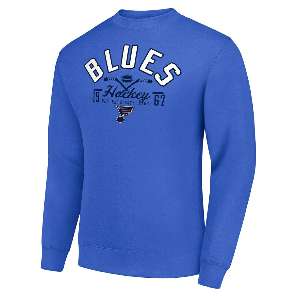 St. Louis Blues Starter Stick And Puck Logo Fleece Pullover Sweatshirt - Royal | NHL Clearance