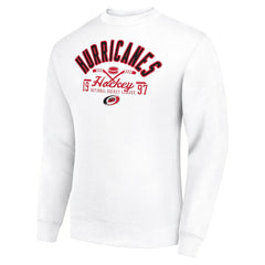Carolina Hurricanes Starter Stick And Puck Logo Fleece Pullover Sweatshirt - White | NHL near me
