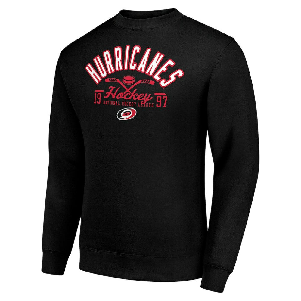 Carolina Hurricanes Starter Stick And Puck Logo Fleece Pullover Sweatshirt - Black | NHL online