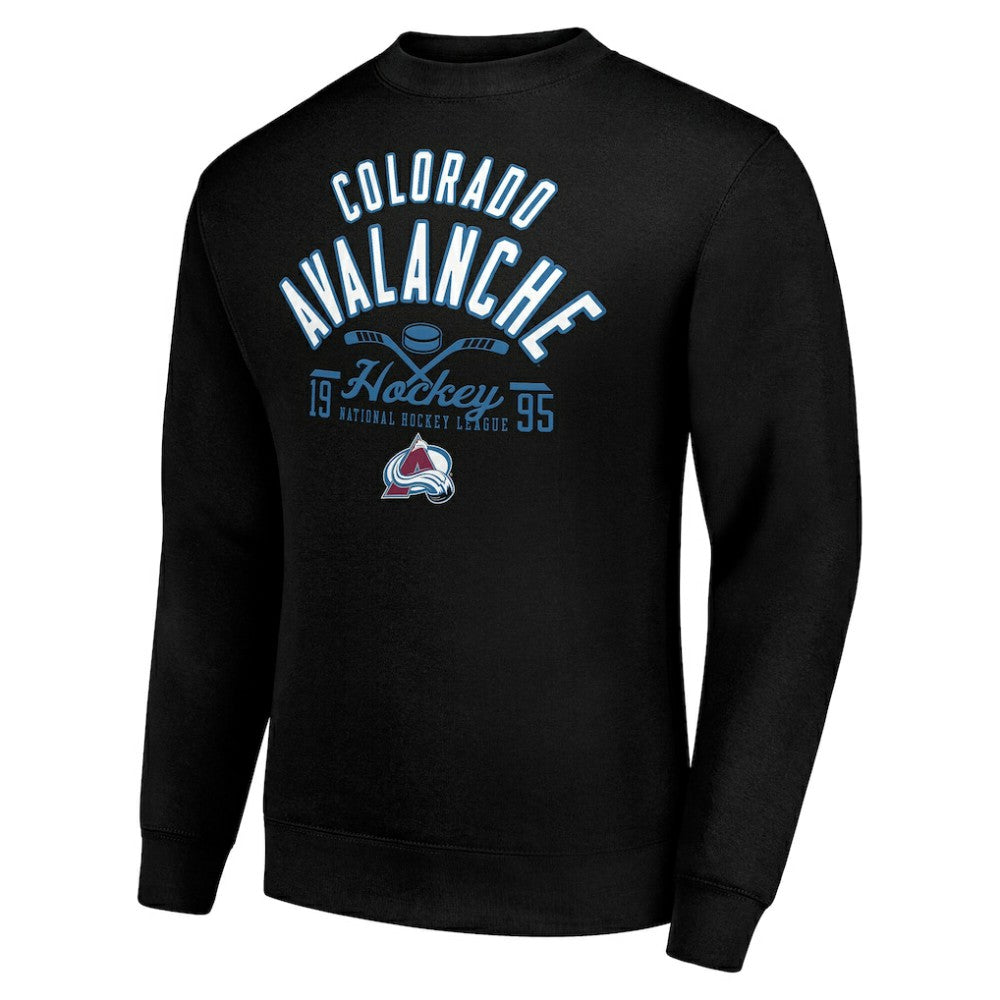 Colorado Avalanche Starter Stick And Puck Logo Fleece Pullover Sweatshirt - Black | NHL sale