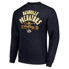 Nashville Predators Starter Stick And Puck Logo Fleece Pullover Sweatshirt - Navy | NHL on sale