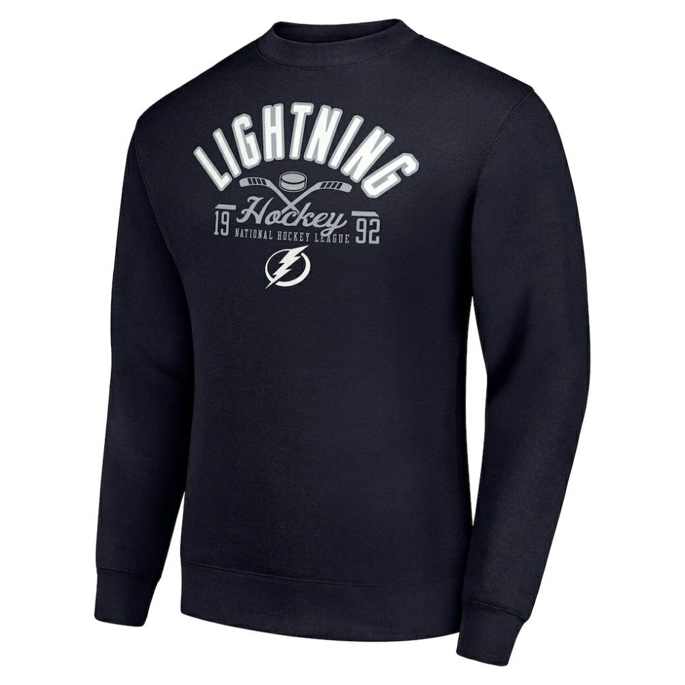 Tampa Bay Lightning Starter Stick And Puck Logo Fleece Pullover Sweatshirt - Navy | NHL Lifestyle