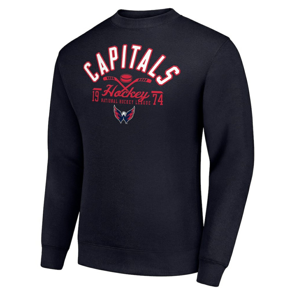 Washington Capitals Starter Stick And Puck Logo Fleece Pullover Sweatshirt - Navy | NHL discount