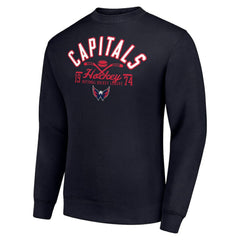 Washington Capitals Starter Stick And Puck Logo Fleece Pullover Sweatshirt - Navy | NHL discount
